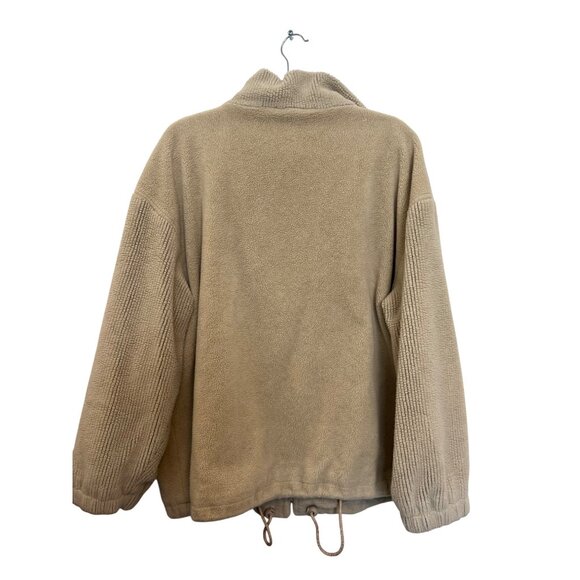 Vintage Forecaster Sport Beige Fleece Jacket L Petite Acrylic Blend Full Zip Wom - Picture 2 of 4